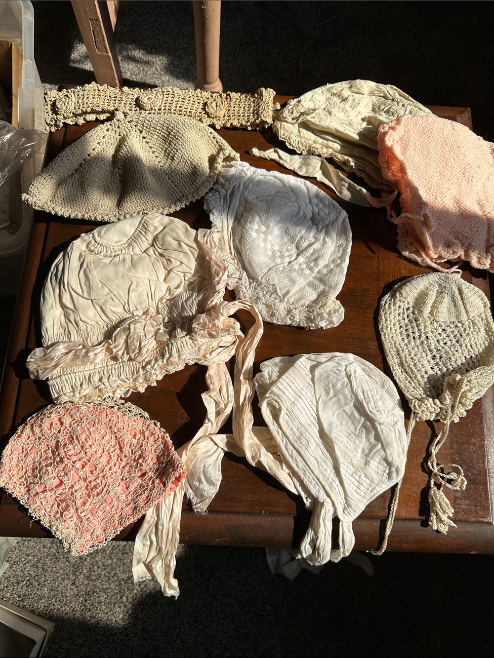Vintage-Inspired crochet lace Baby Bonnets
